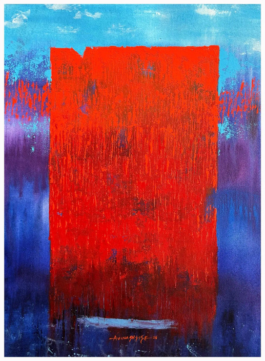Silent Collision (ART-8069-120158) - Handpainted Art Painting - 18in X 24in