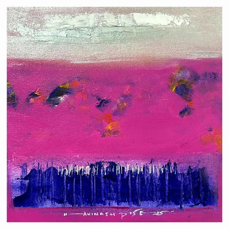 Slides Of Moods (ART-8069-120152) - Handpainted Art Painting - 12in X 12in