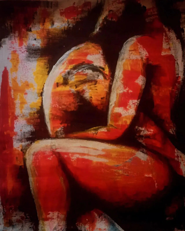 Internal Eclipse (ART-18239-120312) - Handpainted Art Painting - 22in X 28in