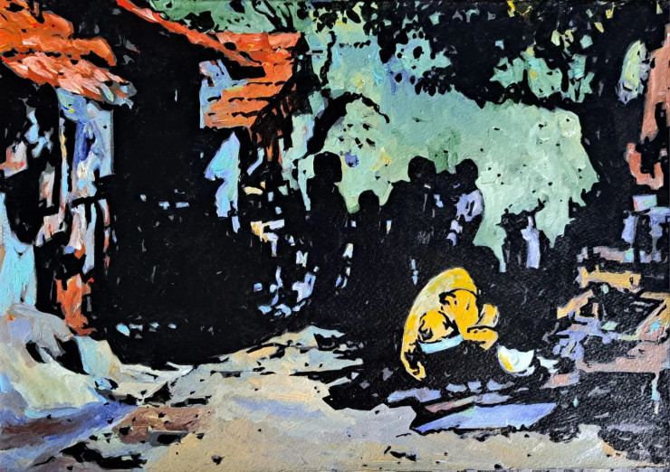 Slum (PRT-18009-120359) - Canvas Art Print - 30in X 21in