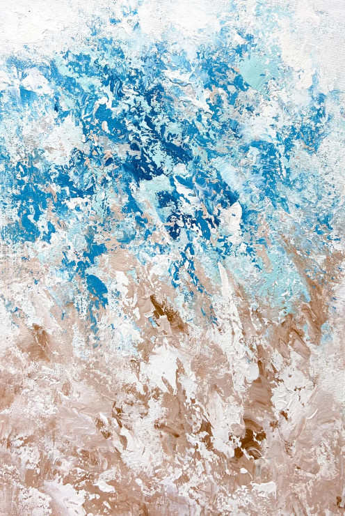 Ocean Drift Abstract (ART-8156-120398) - Handpainted Art Painting - 15in X 21in