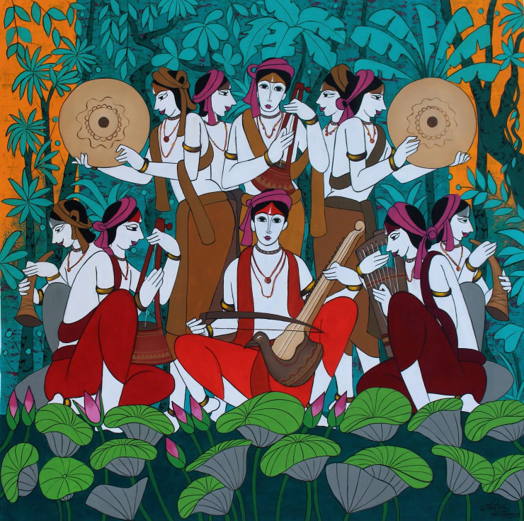 Composers (ART-3324-120435) - Handpainted Art Painting - 57in X 57in