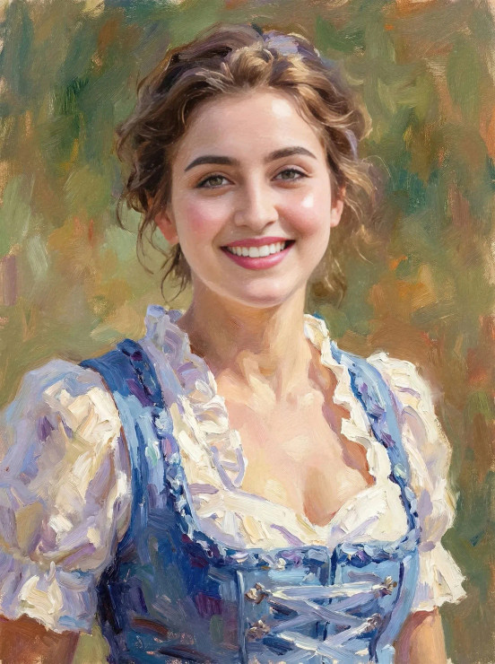 The Girl In Alpine Blue (PRT-15697-120447) - Canvas Art Print - 45in X 60in