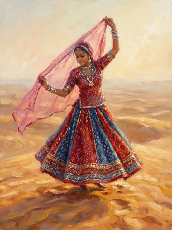 The Desert’s Golden Echo (PRT-15697-120444) - Canvas Art Print - 45in X 60in