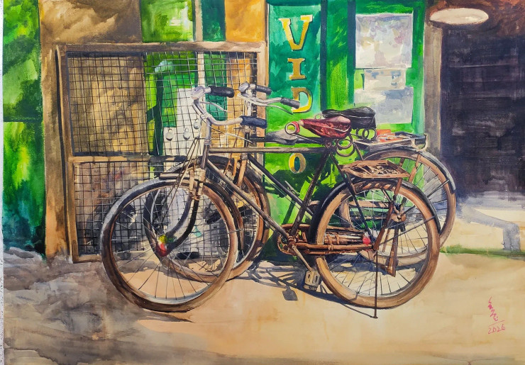 Cycle (PRT-7901-120461) - Canvas Art Print - 42in X 29in
