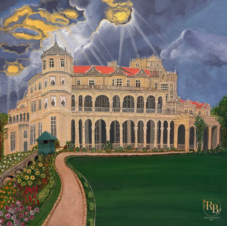 Viceregal Lodge (ART-17575-120544) - Handpainted Art Painting - 23in X 23in