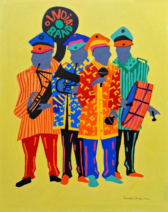 Bandwallas (ART-5884-120666) - Handpainted Art Painting - 24in X 30in