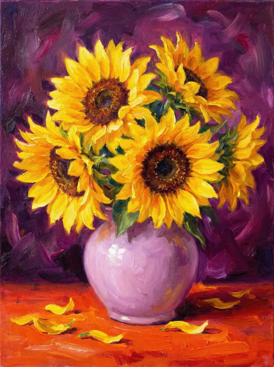 The Sunflowers’ Radiant Song (PRT-15697-120655) - Canvas Art Print - 45in X 60in
