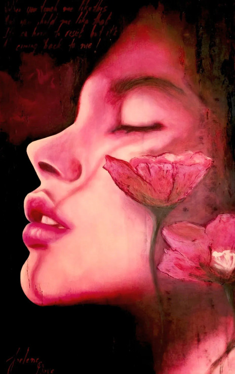 Blush Of Love (ART-8038-120685) - Handpainted Art Painting - 30in X 48in