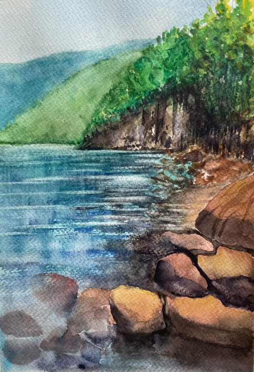 The Shoreline (PRT-8841-120832) - Canvas Art Print - 16in X 24in