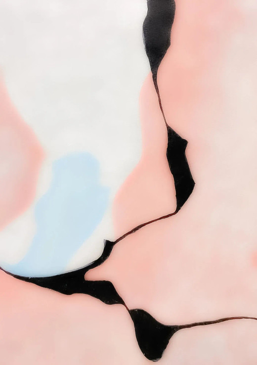 Blush Form Abstract Painting, Soft Pink Organic (ART-8156-120848) - Handpainted Art Painting - 15in X 21in