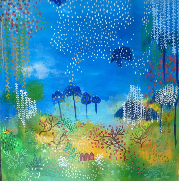 Enchanted Forest 2 (ART-8153-120759) - Handpainted Art Painting - 33in X 35in