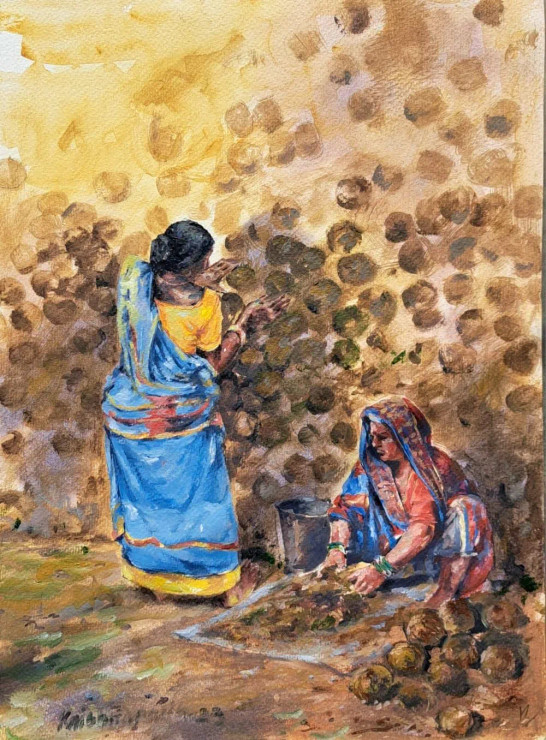Landscape (ART-18009-120807) - Handpainted Art Painting - 11in X 14in