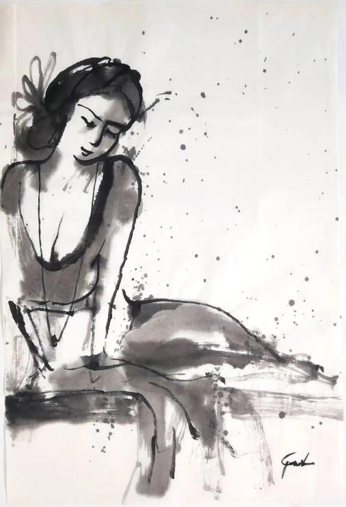 ALAGI 66 (ART-6373-120830) - Handpainted Art Painting - 17in X 26in