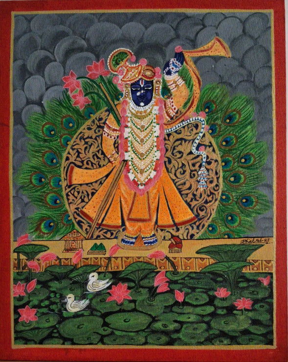 Shreeji Sringar (ART-17479-120896) - Handpainted Art Painting - 18in X 24in