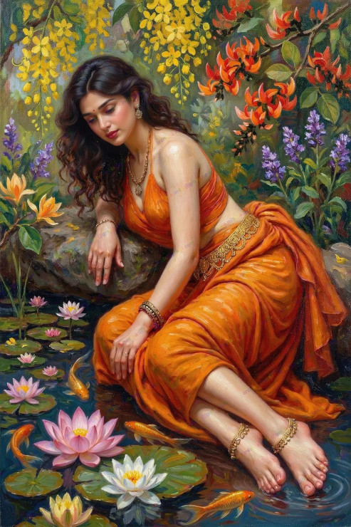 Menka - 01 (The Silent Song Of Summer) (PRT-15697-120907) - Canvas Art Print - 40in X 60in