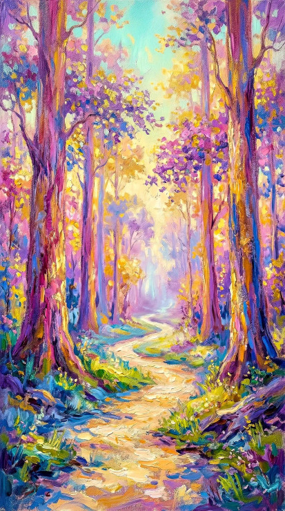 Journey Through A Painted Dream (PRT-15697-120955) - Canvas Art Print - 33in X 60in
