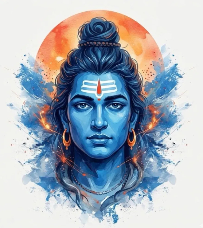 Lord Shiva Painting (ART-3319-121198) - Handpainted Art Painting - 24in X 24in