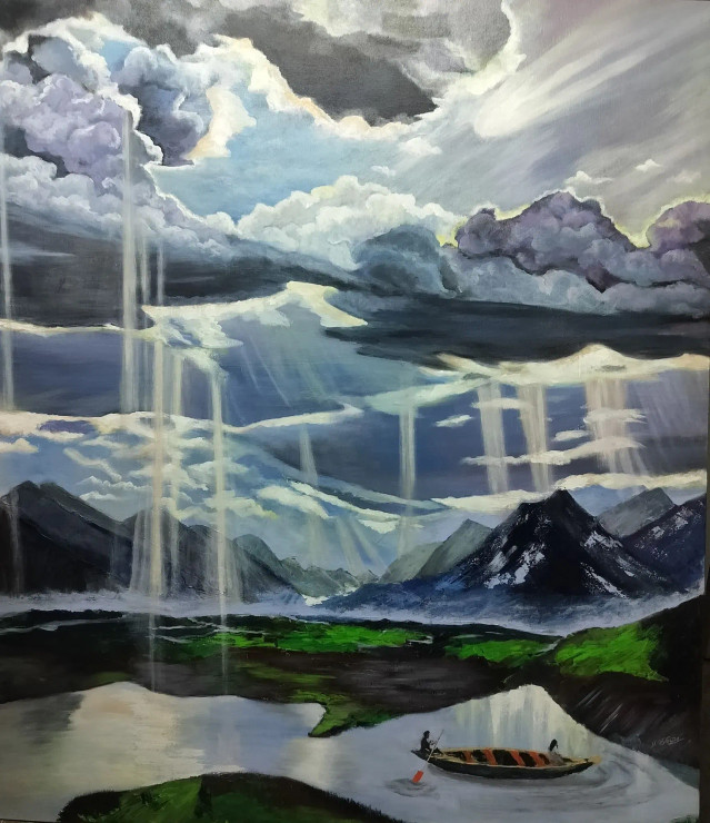Nature (ART-18168-121150) - Handpainted Art Painting - 60in X 72in