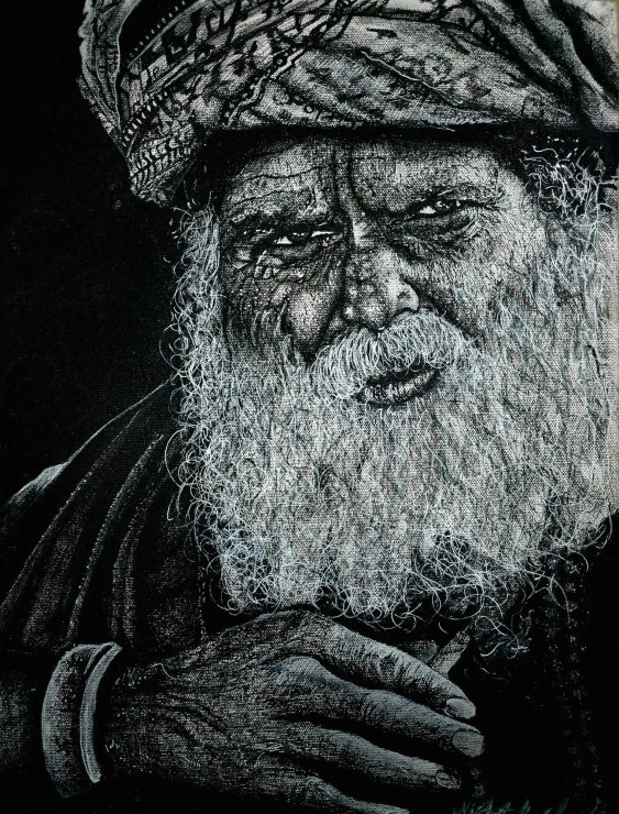 Silent Witness (ART-17843-121100) - Handpainted Art Painting - 12in X 16in