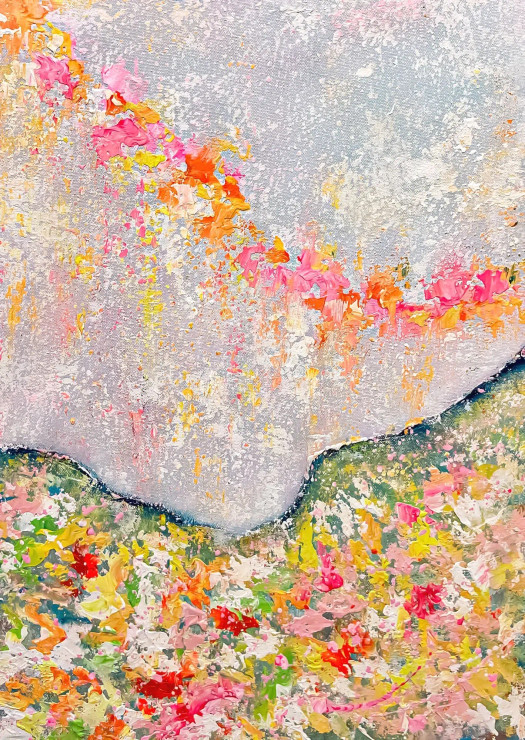 Blush Orange Textured Abstract Landscape Canvas Art (ART-8156-121218) - Handpainted Art Painting - 15in X 21in
