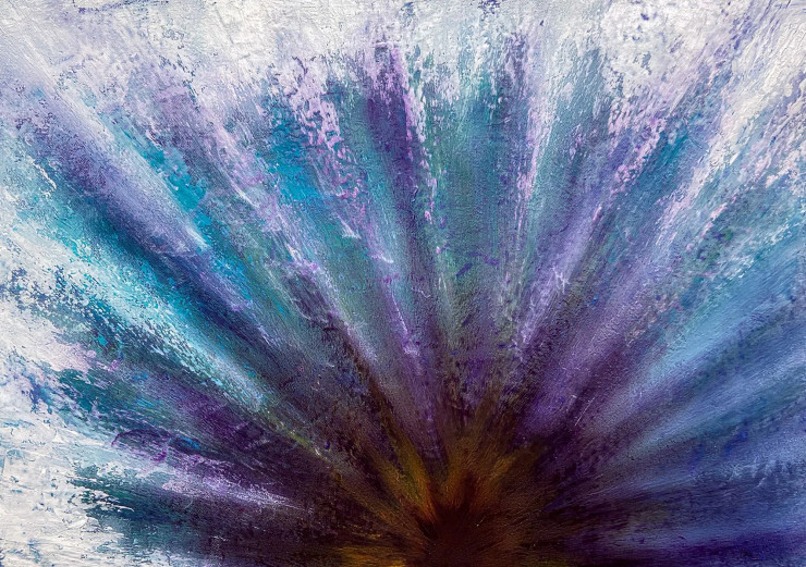 Emergence From A Fractured Core (ART-8156-121273) - Handpainted Art Painting - 15in X 21in