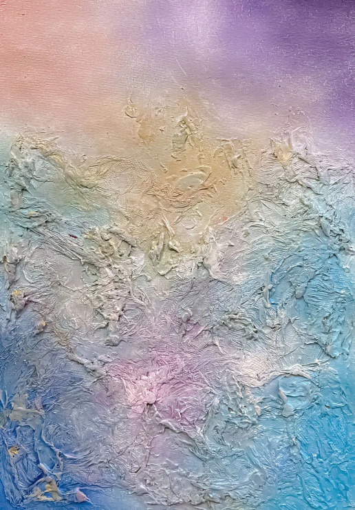 Soft Pastel Textured Abstract Gradient Modern Canvas (ART-8156-121257) - Handpainted Art Painting - 15in X 21in