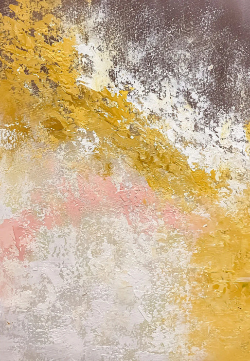Gold Diagonal Flow Abstract With Soft Blush (ART-8156-121162) - Handpainted Art Painting - 15in X 21in