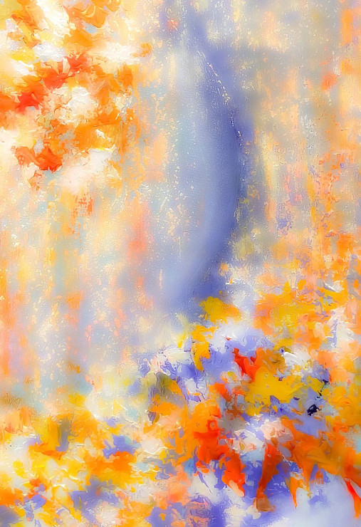 Colorful Abstract Orange Blue Textured Modern Canvas (PRT-8156-121335) - Canvas Art Print - 16in X 24in