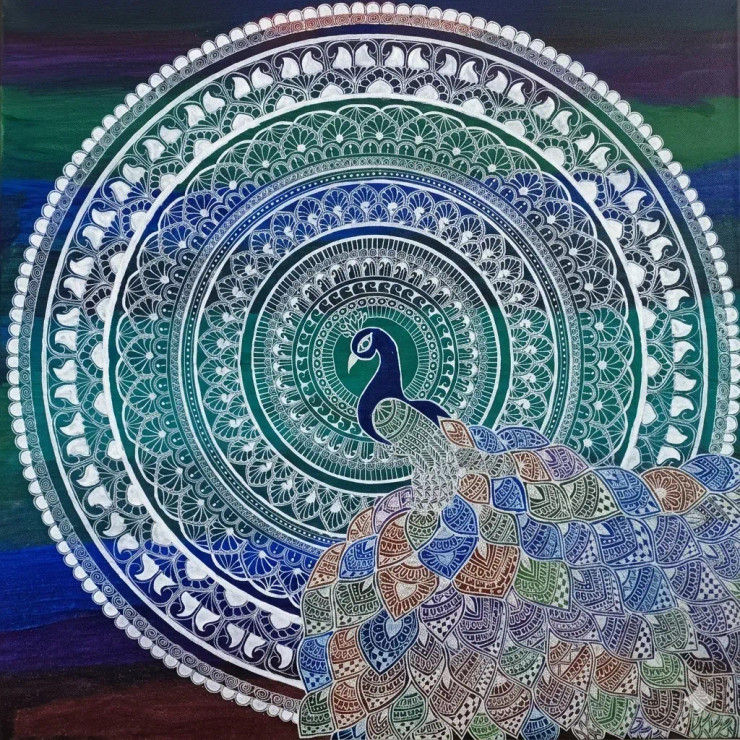 A Symphony Of Sacred Geometry And Majestic Grace (PRT-18077-121498) - Canvas Art Print - 36in X 36in