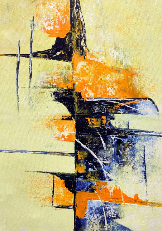 City Structure Abstract (PRT-8156-121510) - Canvas Art Print - 17in X 24in