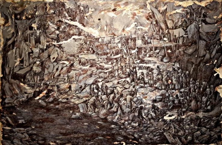 Landscape (ART-18009-120304) - Handpainted Art Painting - 72in X 60in