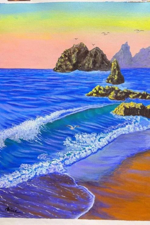Acrylic Painting- Breath Of The Sea (ART-18425-121643) - Handpainted Art Painting - 20in X 26in