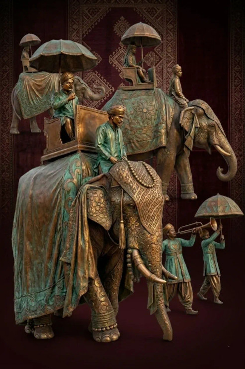 Procession Of The Verdigris Sovereign (PRT-18374-121581) - Canvas Art Print - 24in X 36in