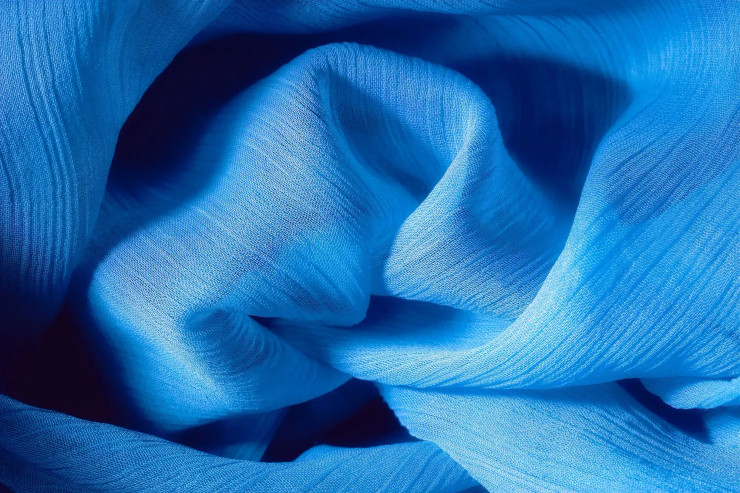 Flowing Textured Blue Fabric (PRT-15842-121709) - Canvas Art Print - 36in X 24in