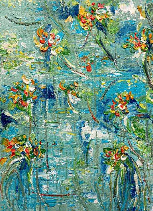 Sea Breeze Bouquet (PRT-8156-121804) - Canvas Art Print - 17in X 24in
