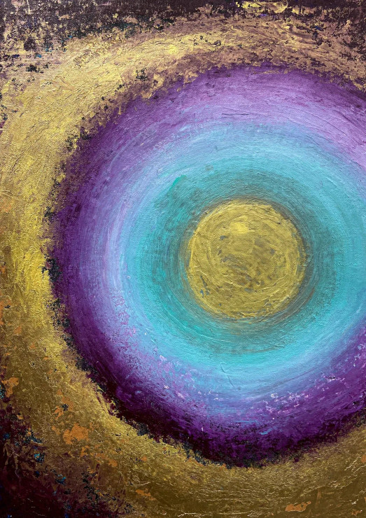 Golden Orbit Of Dreams (PRT-8156-121723) - Canvas Art Print - 17in X 24in