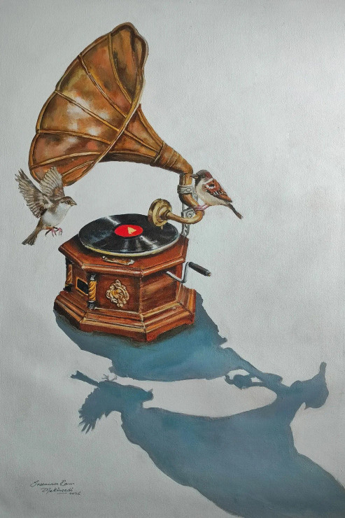 After The Song Ends (ART-17609-122148) - Handpainted Art Painting - 20in X 28in