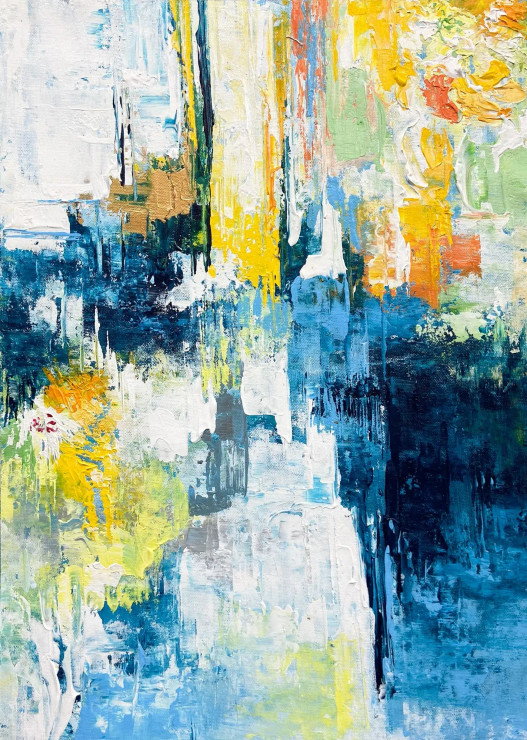 Blue Serenity Flow (PRT-8156-121899) - Canvas Art Print - 17in X 24in