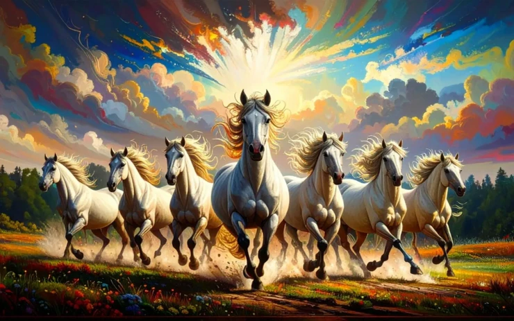 Dawn Of Divine Energy (PRT-17594-122152) - Canvas Art Print - 48in X 31in