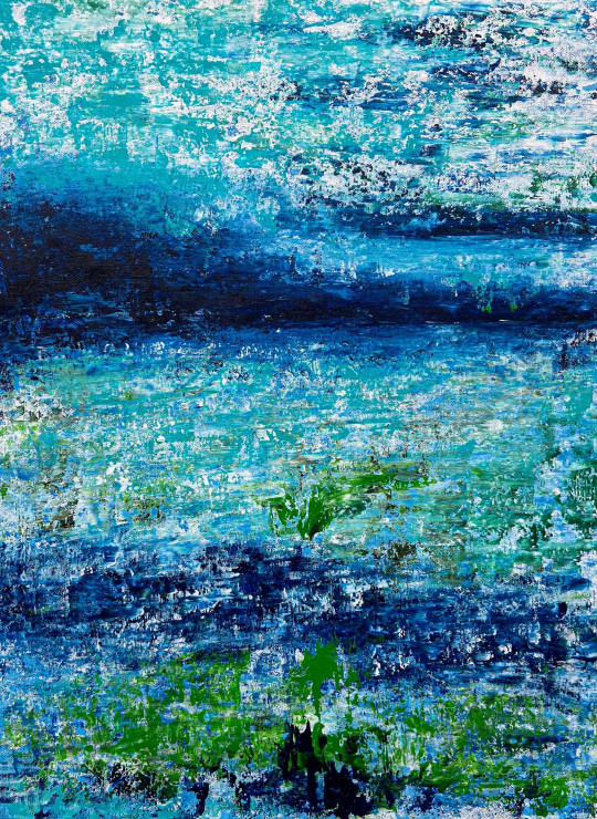 Blue Serenity Flow (PRT-8156-121808) - Canvas Art Print - 18in X 24in