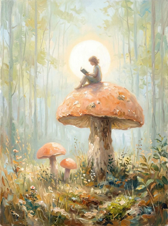 Dreamer's Storybook (PRT-15697-121746) - Canvas Art Print - 45in X 60in