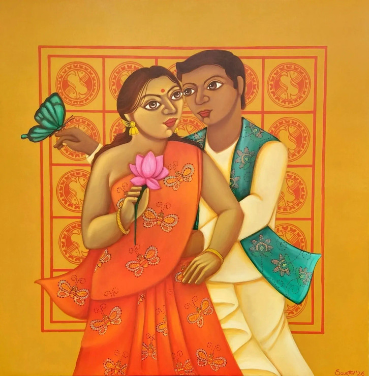 Devine Love (ART-15181-122201) - Handpainted Art Painting - 48in X 48in