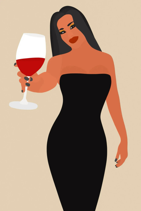 I Keep My Brain Occupied With Work, Fitness, Trends & Wine ;) (PRT-18397-122202) - Canvas Art Print - 24in X 36in