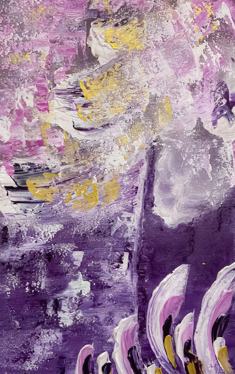 Lavender Bloom Luxe (ART-8156-122015) - Handpainted Art Painting - 9in X 15in