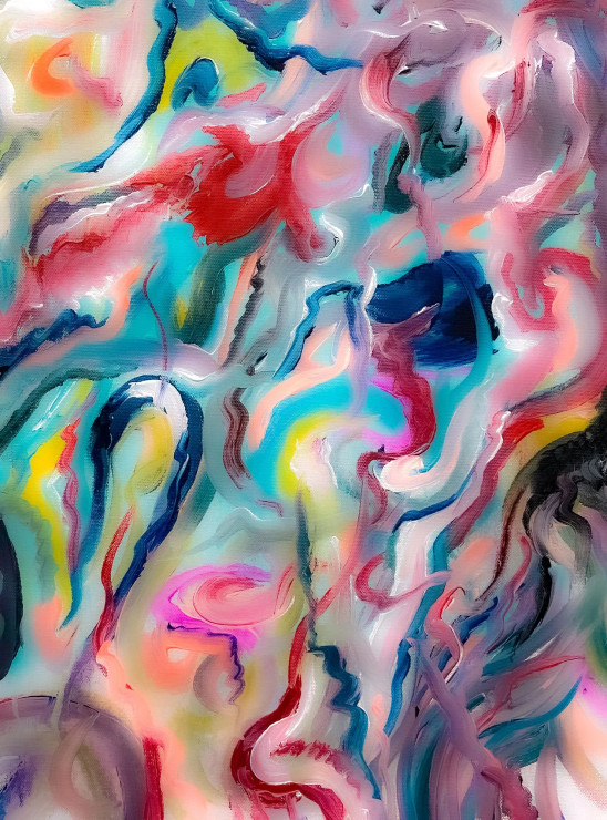 Dream Flow Pastel Abstract Painting (ART-8156-121896) - Handpainted Art Painting - 15in X 21in