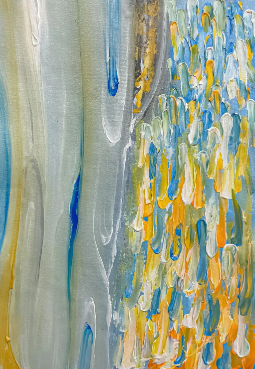 Golden Breeze Texture Abstract Painting (ART-8156-121887) - Handpainted Art Painting - 14in X 21in