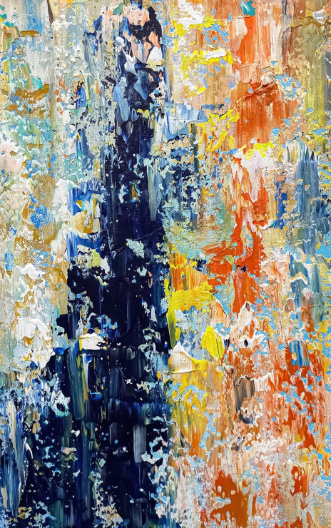 Urban Pulse Fusion (ART-8156-122005) - Handpainted Art Painting - 10in X 15in