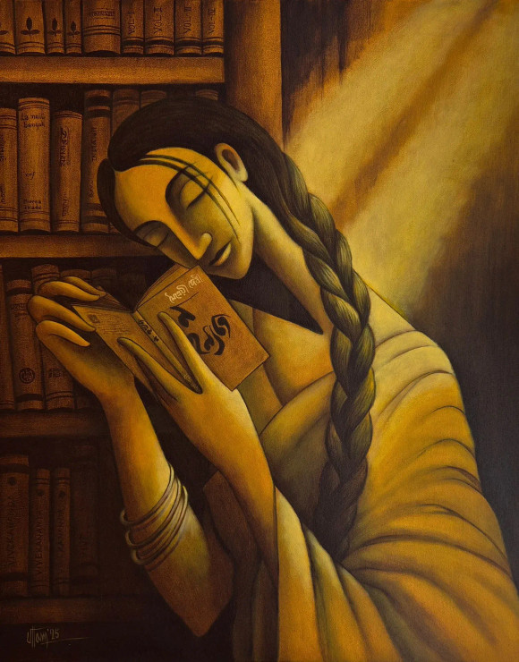 Pages Of Dreams (ART-8444-122233) - Handpainted Art Painting - 24in X 30in