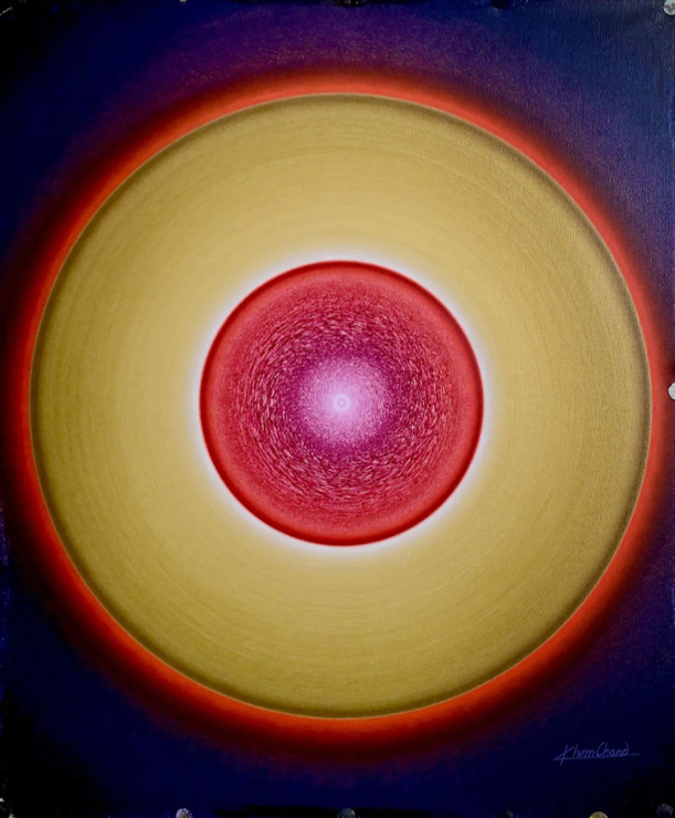 "Depths Of Color Fusion" (ART-18506-122268) - Handpainted Art Painting - 27in X 32in